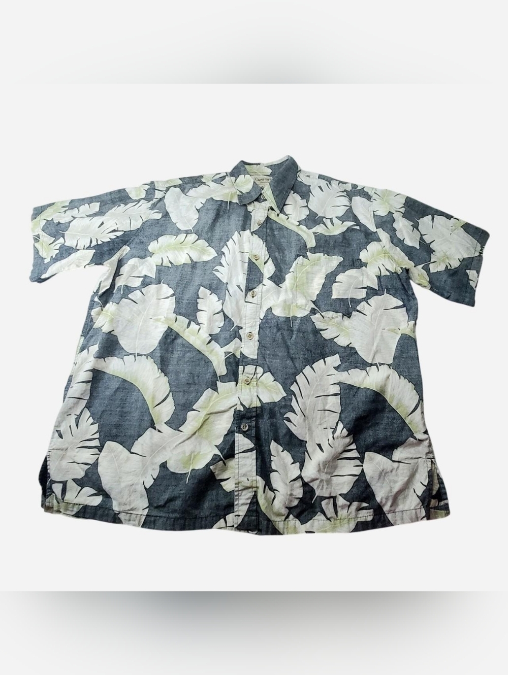 Vtg Cooke Street Honolulu Hawaiian Shirt Mens 2XL Green Hues 100% Cotton